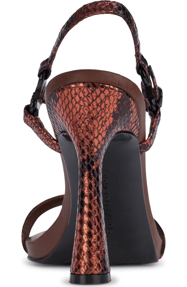 KARL LAGERFELD PARIS Cybil Snakeskin Embossed Ankle Strap Sandal, Alternate, color,