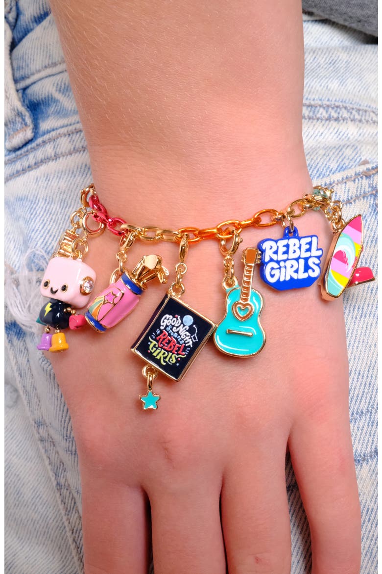 Kids' Rebel Girls Good Night Stories Charm, Alternate, color, BLACK