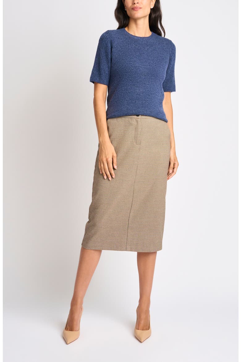 Contrast Ribbed Sleeve Sweater, Alternate, color, INDIGO BLUE