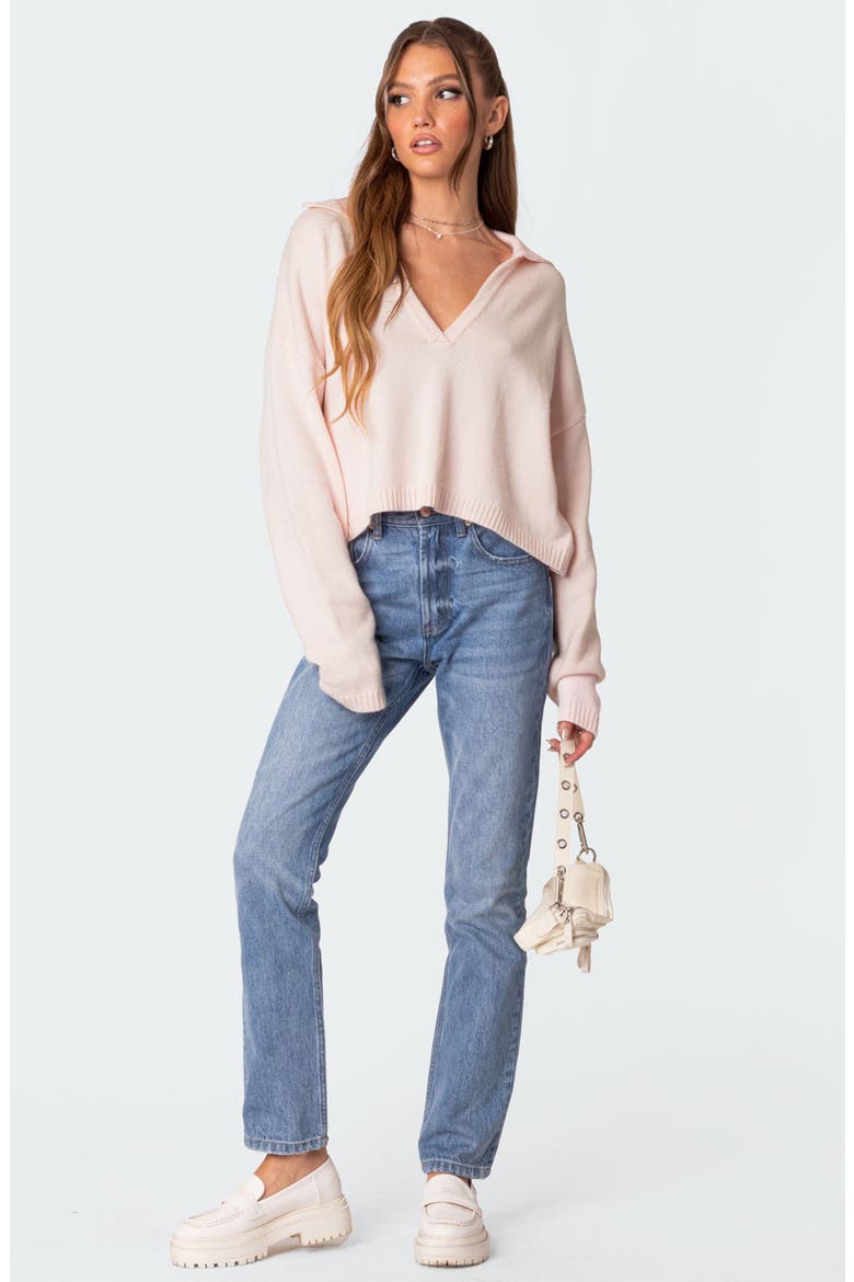 Marcie Oversize Crop Sweater, Alternate, color, LIGHT-PINK