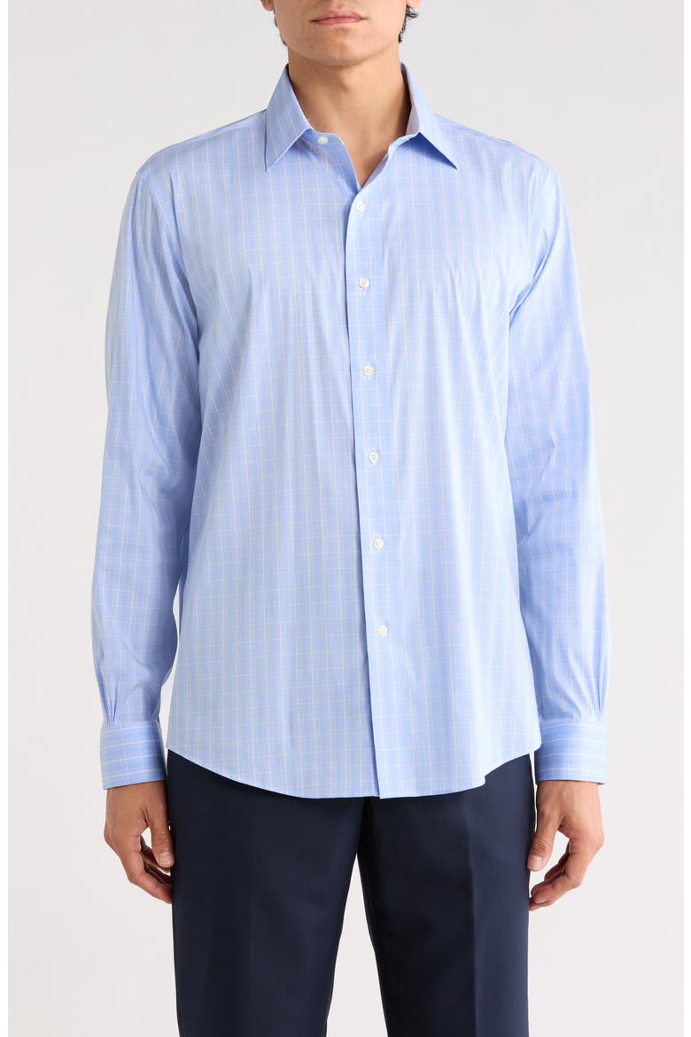 Regular Fit Check Button-Down Shirt, Main, color, BLUEGLEN