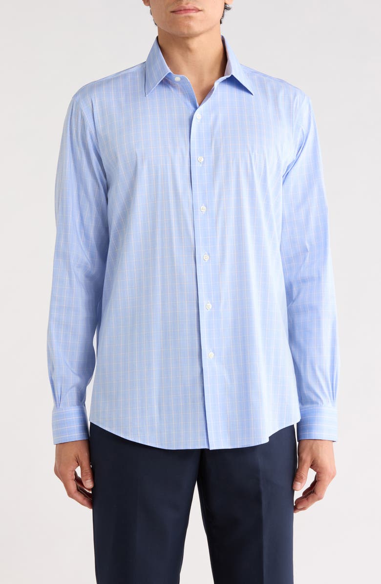 Brooks Brothers Regular Fit Check Button-Down Shirt, Main, color, Blueglen