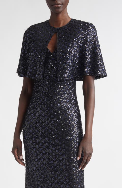 Metallic Shimmer Tweed Bolero Jacket