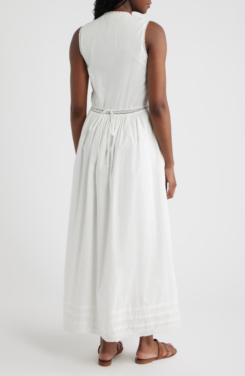 Faithfull the Brand Fiora Lace Detail Cotton Maxi Dress, Alternate, color, Fresco Lace White