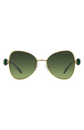 Swarovski 57mm Butterfly Sunglasses In Green