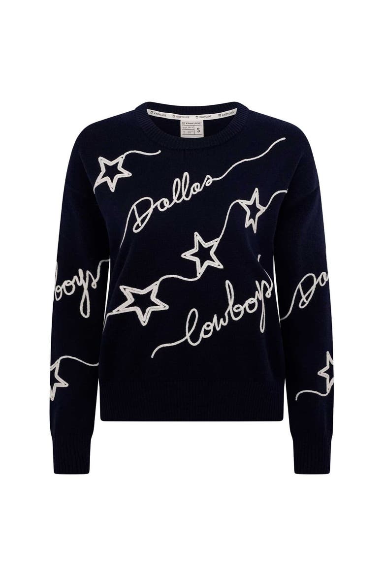 Women's Navy Dallas Cowboys Love Letter Pullover Sweater, Main, color, Navy