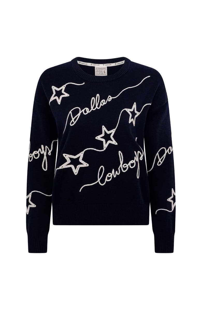 KADYLUXE Women's Navy Dallas Cowboys Love Letter Pullover Sweater, Main, color, Navy