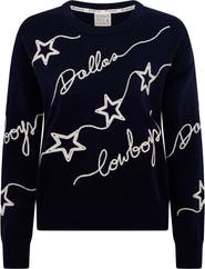 KADYLUXE Women's Navy Dallas Cowboys Love Letter Pullover Sweater