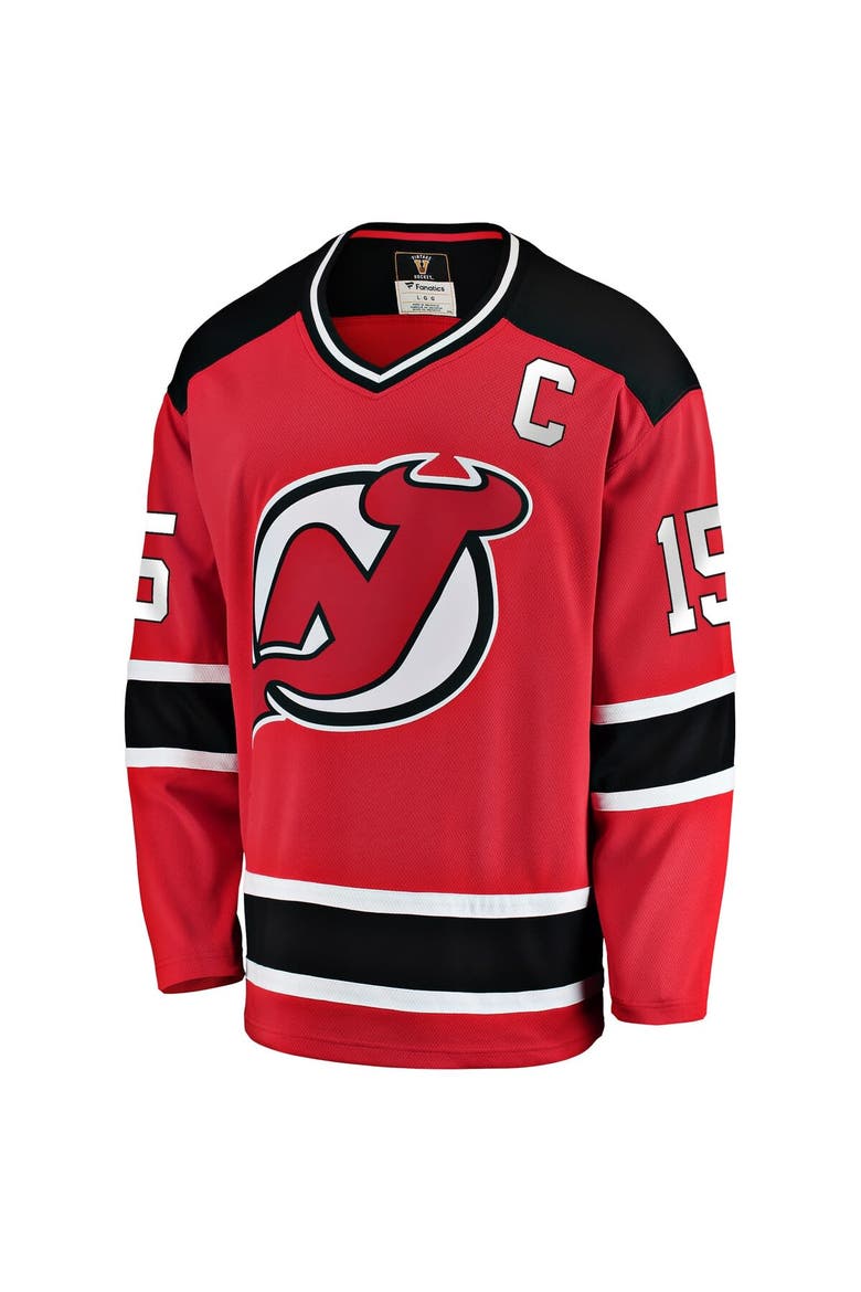 Men's Fanatics Branded Jamie Langenbrunner Red New Jersey Devils Premier Breakaway Retired Player Jersey, Alternate, color, Red