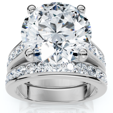 Certified 6Ct Sharon Diamond Engagement Wedding Ring Set Gold Lab Grown