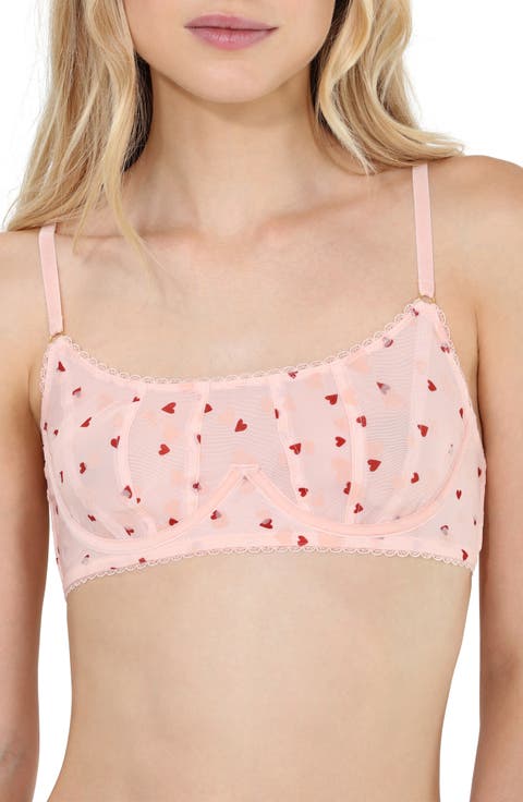 Serina Flock Embroidered Mesh Underwire Bra
