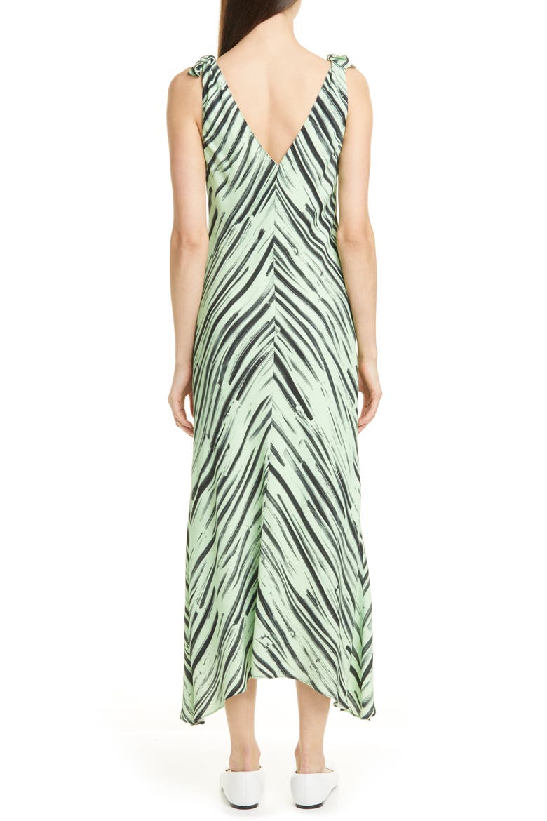 Brushstroke Print Georgette Dress, Alternate, color, PISTACHIO/ BLACK BRUSHSTROKE