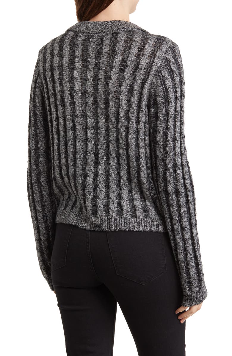 Love By Design Clara Ribbed Sweater, Alternate, color, Black/ Charcoal