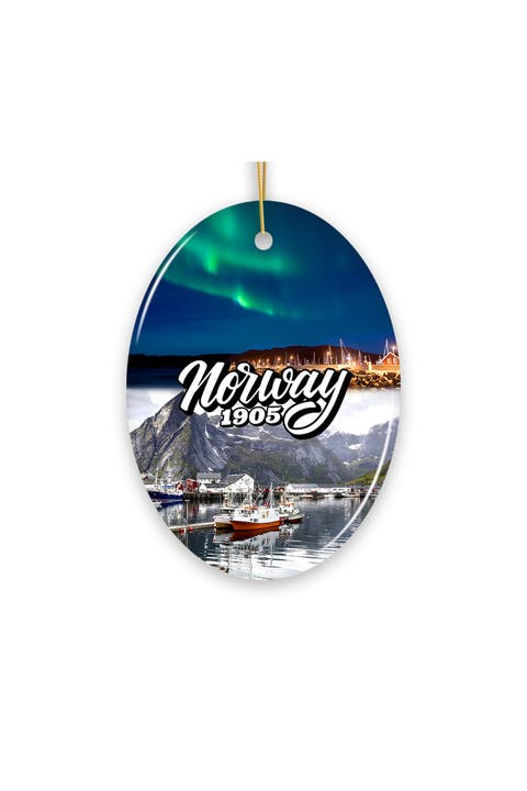 Norway 1905 Fjord Landmarks Oval Ornament