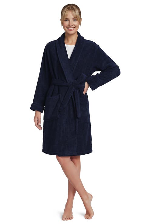 Soft Terry Long Sleeve Knee Length Robe