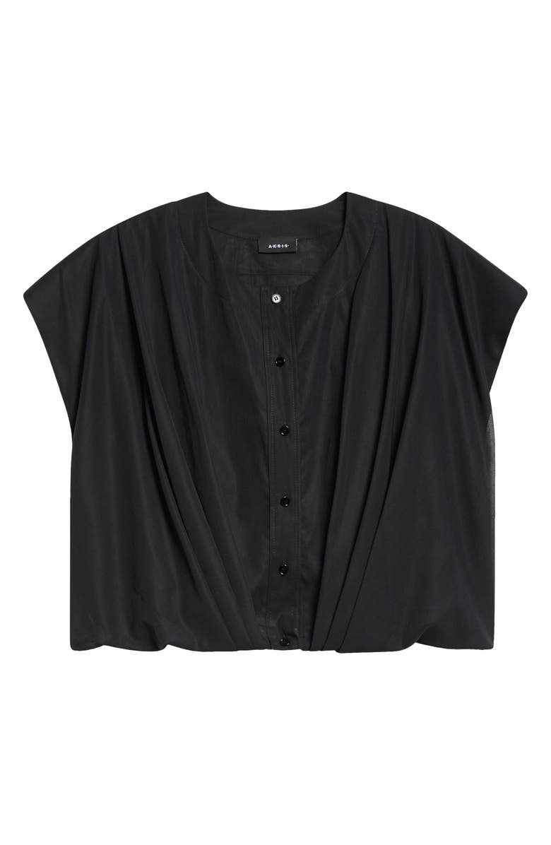 Akris Sleeveless Cotton Voile Crop Top, Alternate, color, Black