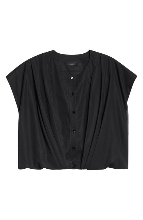 Akris Sleeveless Cotton Voile Crop Top In Black