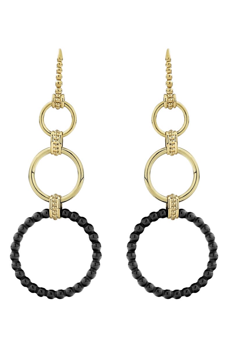 LAGOS Meridian Three 18K Gold and Ceramic Circle Drop Earrings, Alternate, color, 
