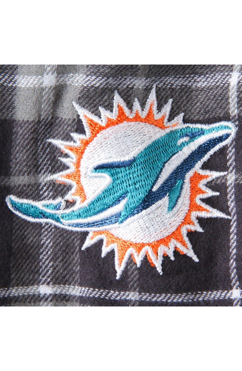 CONCEPTS SPORT Men's Concepts Sport Charcoal Miami Dolphins Ultimate Plaid Flannel Pajama Pants, Alternate, color,
