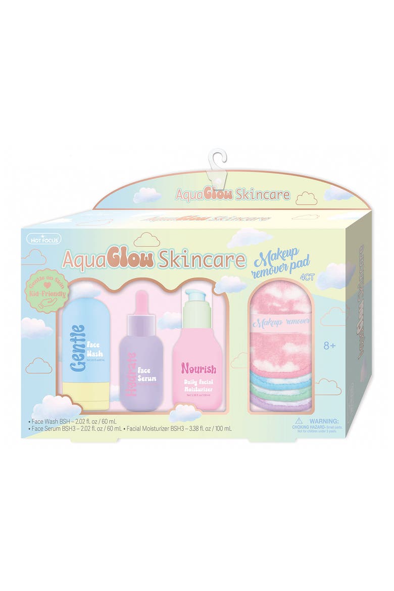 Kids' Aqua Glow Skincare Glow Mode 4-Piece Set, Main, color, MULTI