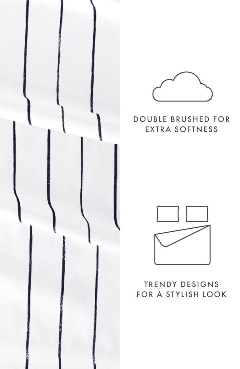 HOMESPUN HOME SPUN Premium Ultra Soft Distressed Field Stripe Pattern 4-Piece Bed Sheets Set, Alternate, color, Navy