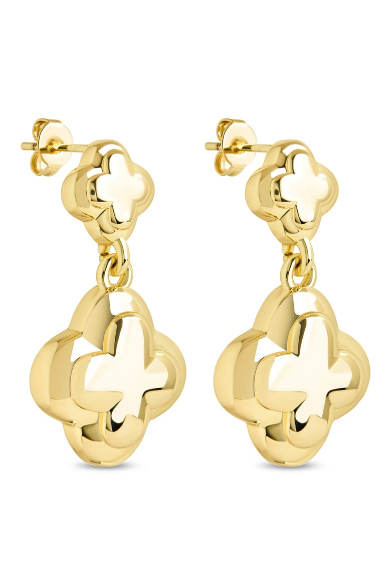 Jasmina Clover Charm Drop Earrings, Main, color, GOLD