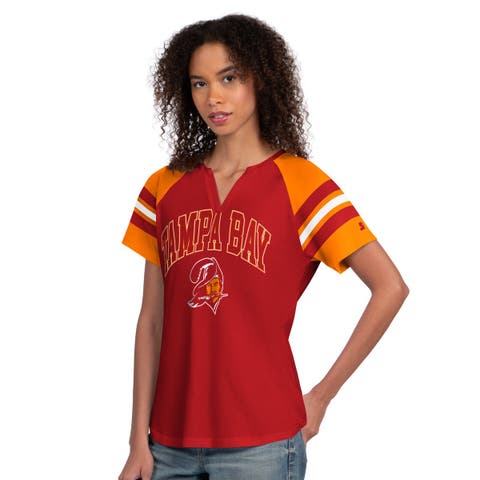 Women's Starter  Red Tampa Bay Buccaneers Game On Notch Neck Raglan T-Shirt
