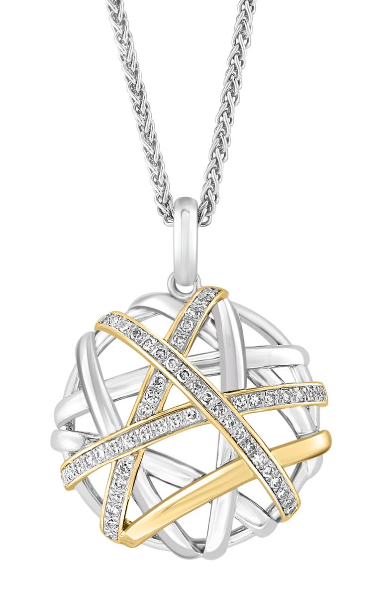 EFFY Sterling Silver Diamond Necklace - 0.25" ctw, Alternate, color, 