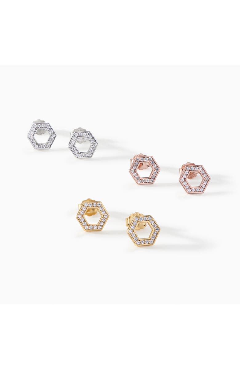 Ora Ana The Olivia Stud Earrings, Alternate, color, Sterling Silver/White Cz