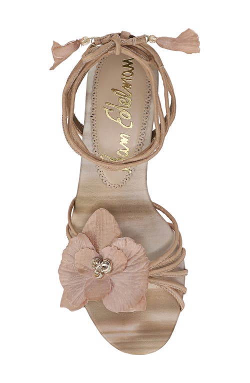Sam Edelman Carla Lace Up Kitten Heel Ecru Beige Silk In Ecru