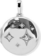 Anzie Jac + Jo Gothic Constellation White Sapphire Sterling Silver Locket Necklace