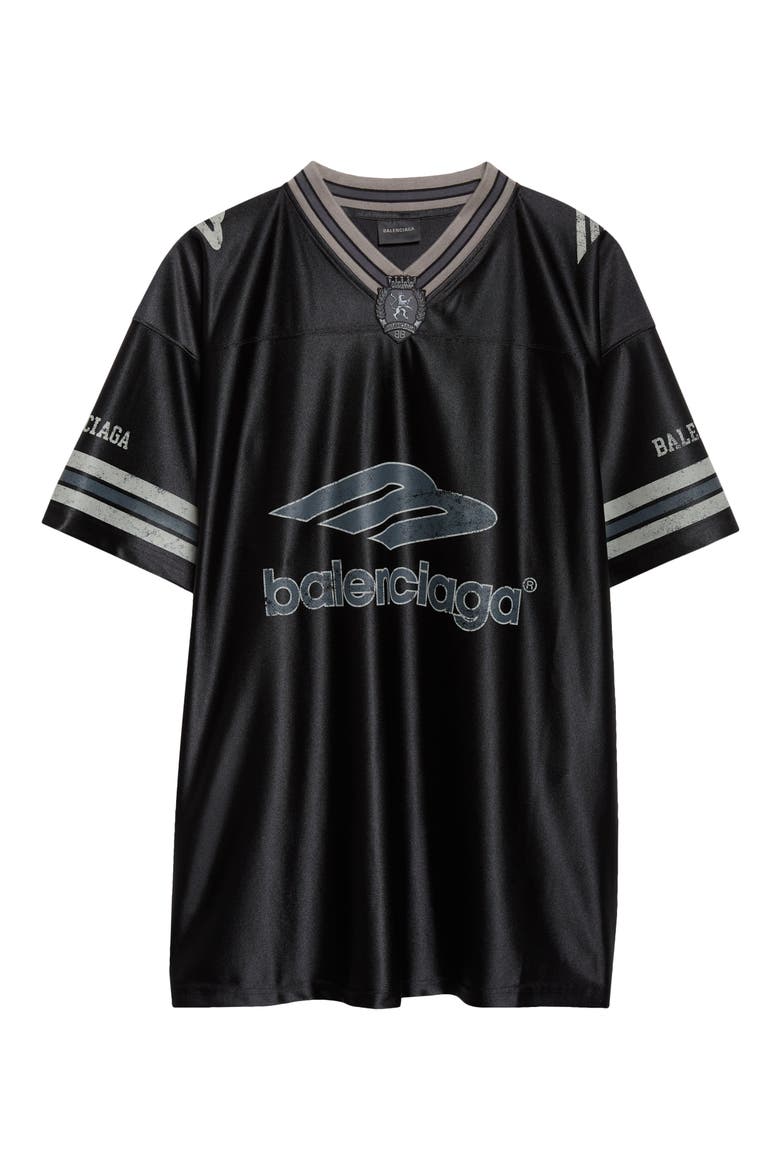 3B Football Oversize V-Neck Jersey, Alternate, color, 1066 BLACK/ ANTHRACITE