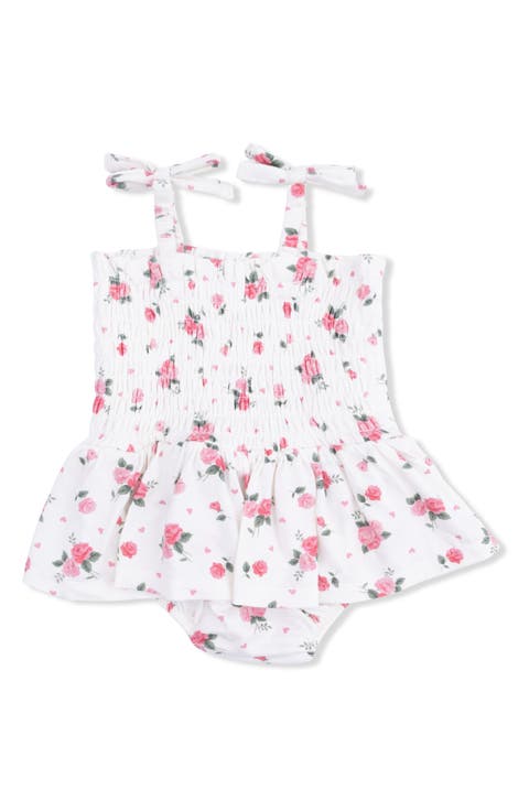 Rosette Smocked Bubble Romper (Baby)