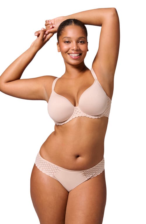 Simone Perele Subtile 3d Underwire Plunge Bra In Peau Rose