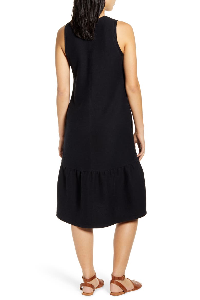Sleeveless Ruffle Hem Dress, Alternate, color, BLACK