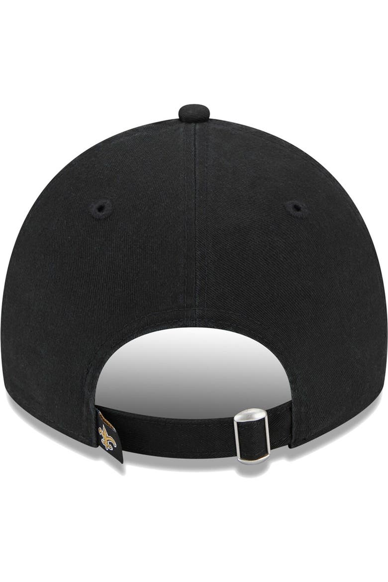 Women's New Era Black New Orleans Saints Leaves 9TWENTY Adjustable Hat, Alternate, color, Black