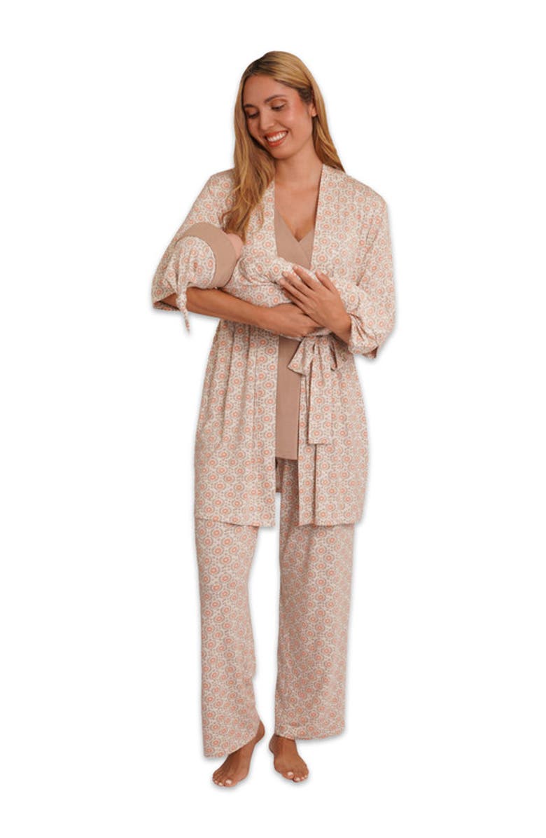 Everly Grey Analise During & After 5-Piece Maternity/Nursing Sleep Set for Mom & Baby, Alternate, color, Bohemian