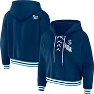 WEAR by Erin Andrews Women's WEAR by Erin Andrews Blue Seattle Kraken Lace-Up Pullover Hoodie