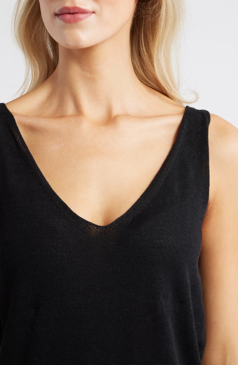 Tommy Bahama Addison Linen Blend Sweater Tank, Alternate, color, Black