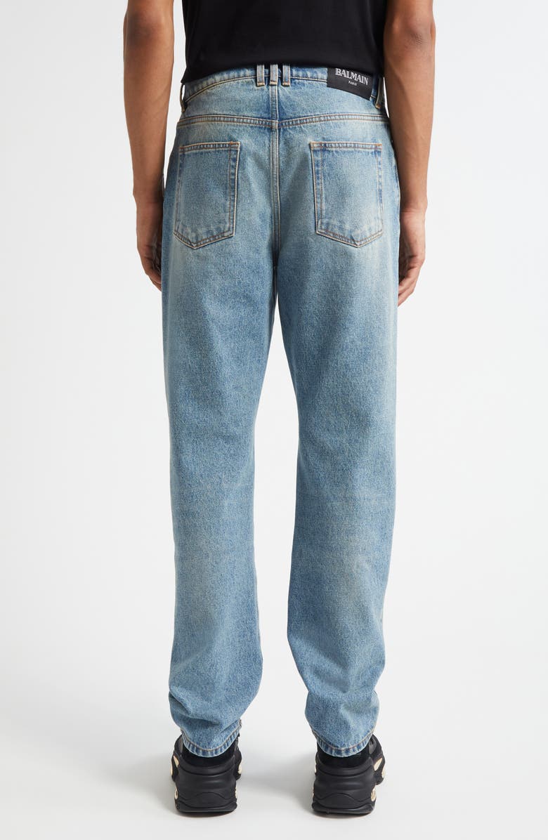 Balmain Regular Fit Straight Leg Jeans, Alternate, color, 6Aw Washed Blue Jean