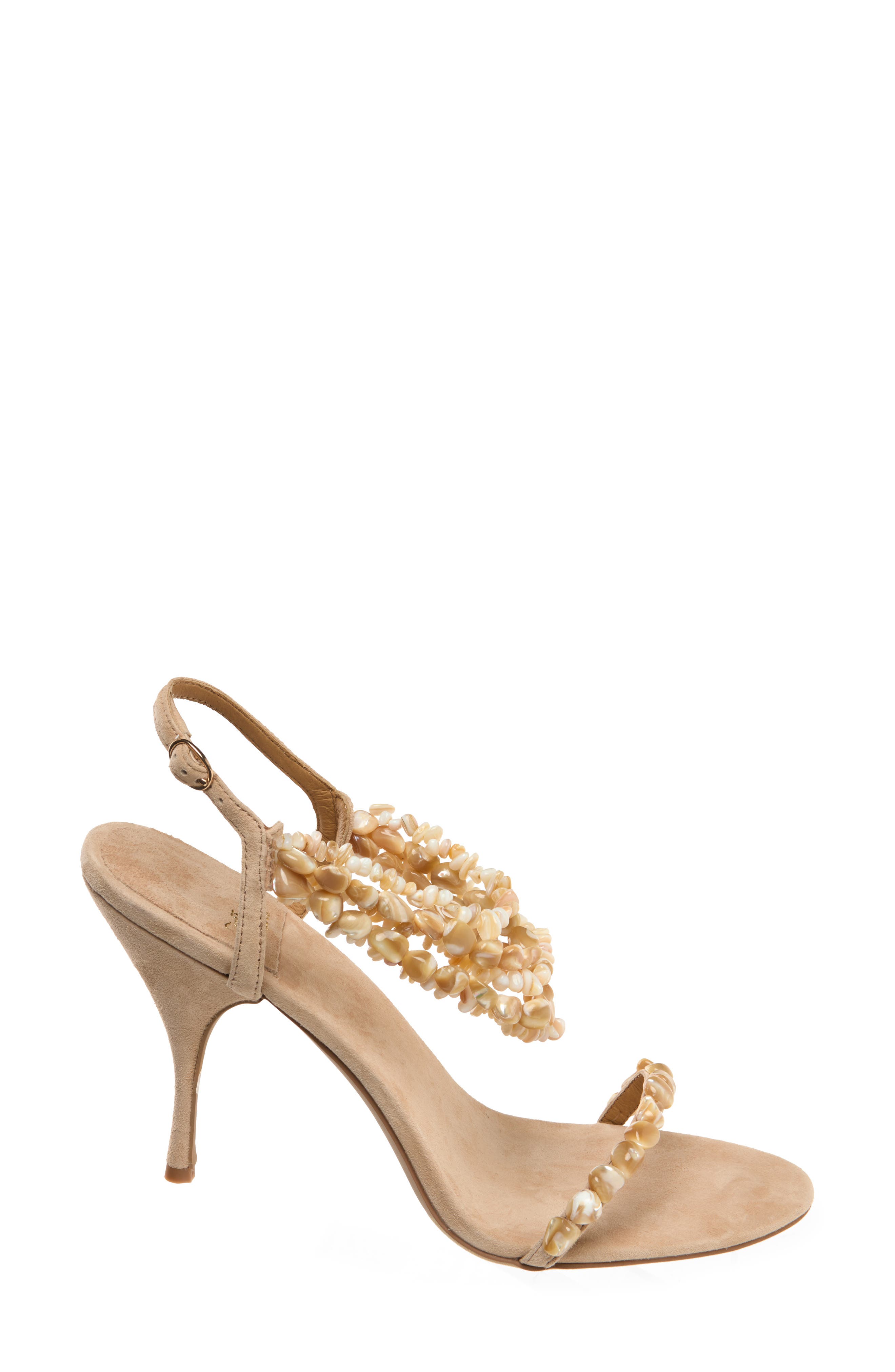 Jeffrey Campbell Volcana Ankle Strap Sandal, Main, color, Beige Suede Combo