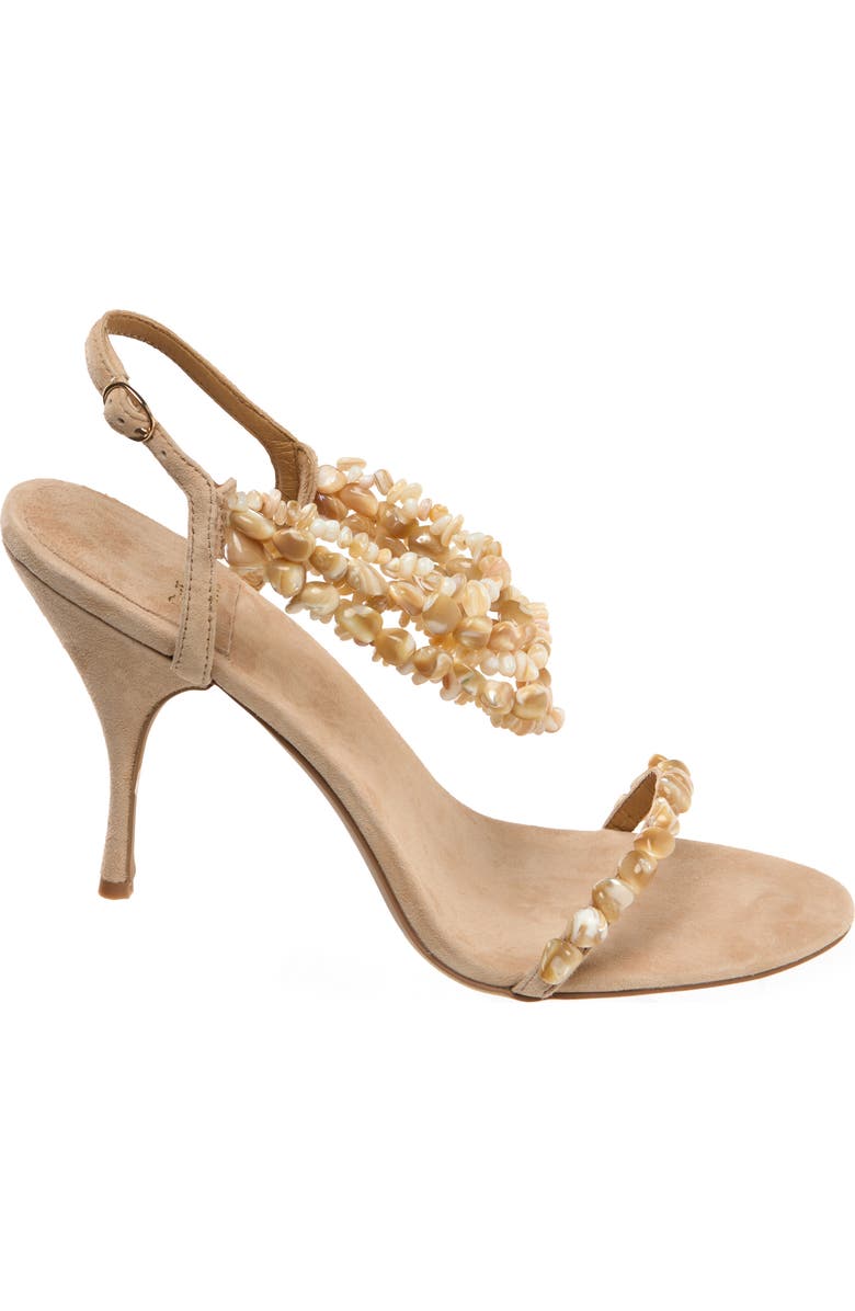 Jeffrey Campbell Volcana Ankle Strap Sandal, Main, color, Beige Suede Combo