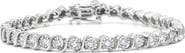 Haus of Brilliance .925 Sterling Silver 1/4 Cttw Diamond Miracle Plate and "S" Link Tennis Bracelet