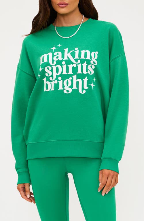 Beach Riot Devyn Making Spirits Bright Oversized Sweatshirt In Green