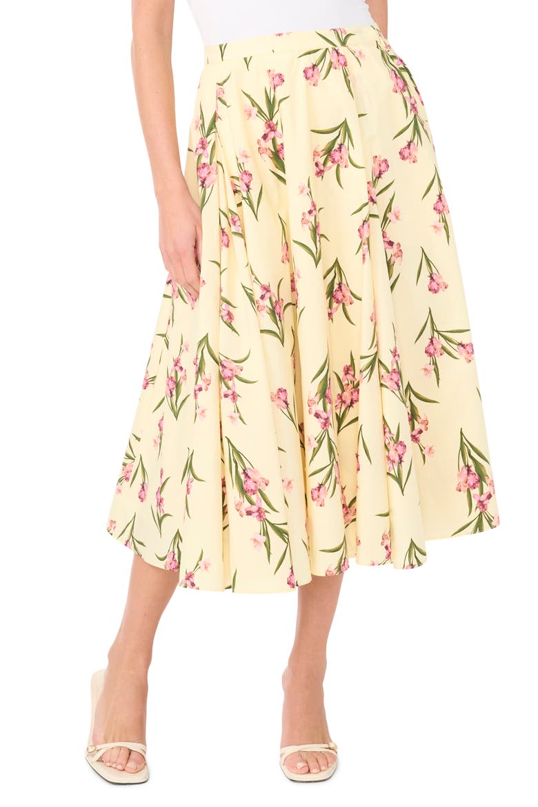 Midi Circle Skirt, Main, color, LIGHT YELLOW