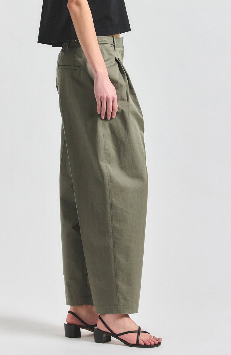 Derek Lam 10 Crosby Asher Pleated Crop Pants, Alternate, color, Dusty Olive