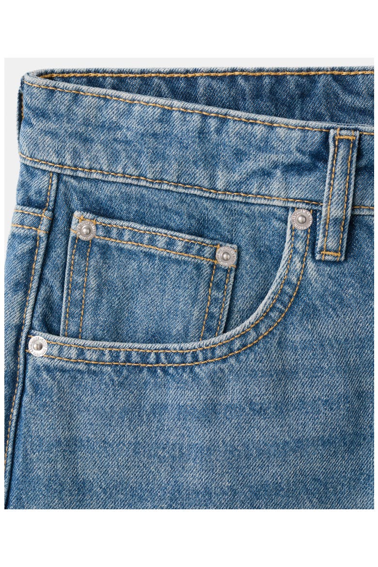 Rica Raw Hem Denim Miniskirt, Alternate, color, MEDIUM BLUE