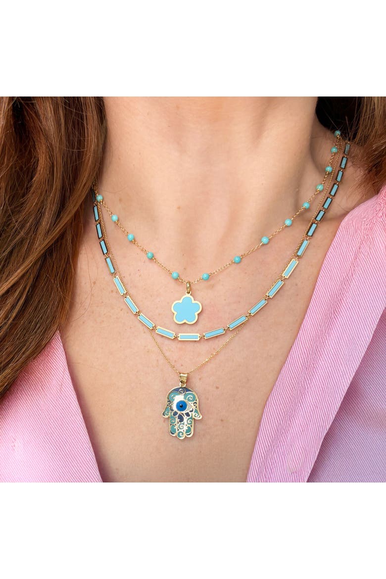 Turquoise Bead Chain Necklace, Alternate, color, Turquoise
