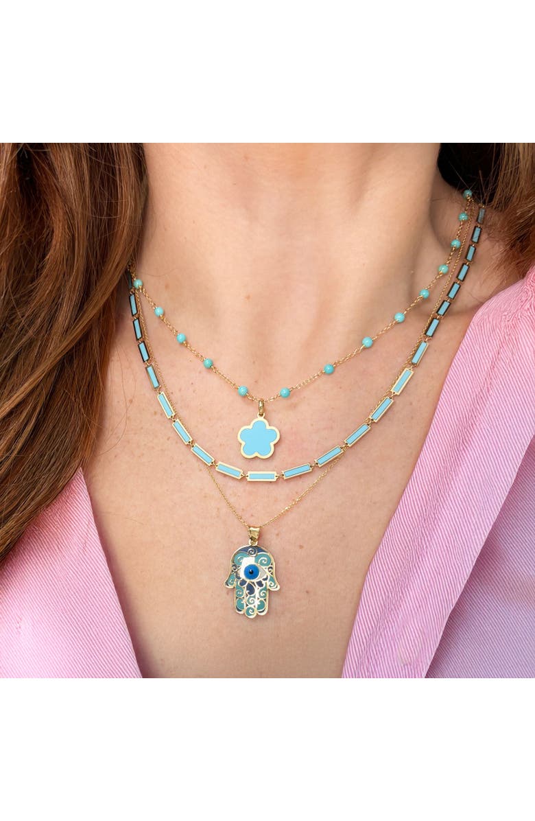 The Lovery Fine Jewelry Turquoise Bead Chain Necklace, Alternate, color, Turquoise