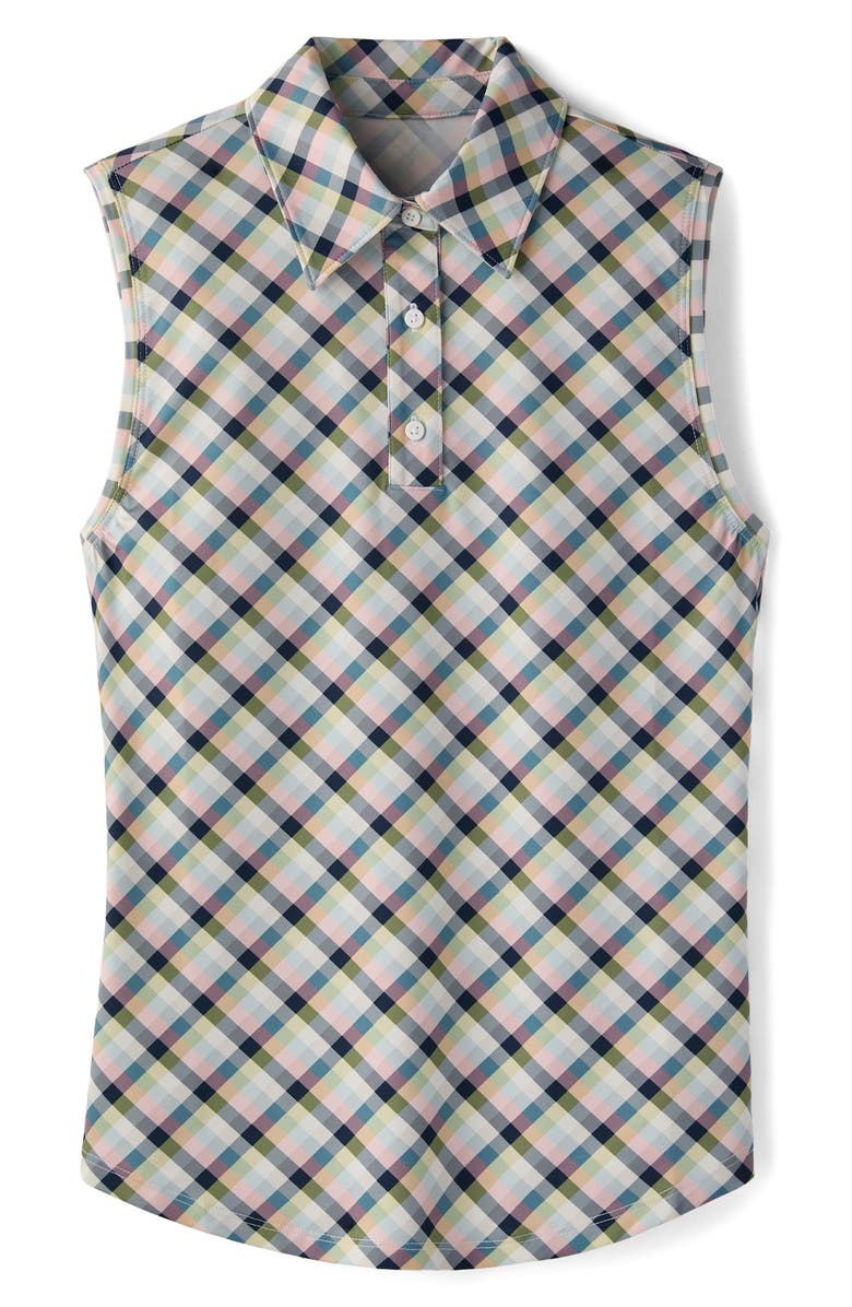 Rhone Course To Court Sleeveless UPF 50+ Polo, Alternate, color, Navy Multi Plaid